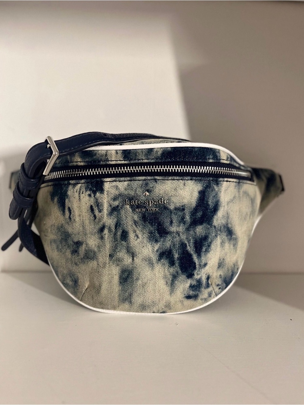 kate spade Navy Tie-Dye Canvas Belt Bag